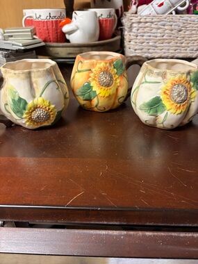 bundle of 3 sunflower mugs